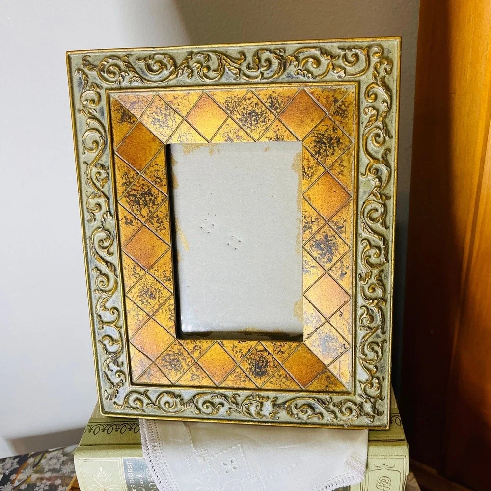Y2K Tuscan Mom Home Decor Ornate Picture Frame Fits 3 x 4 1/2